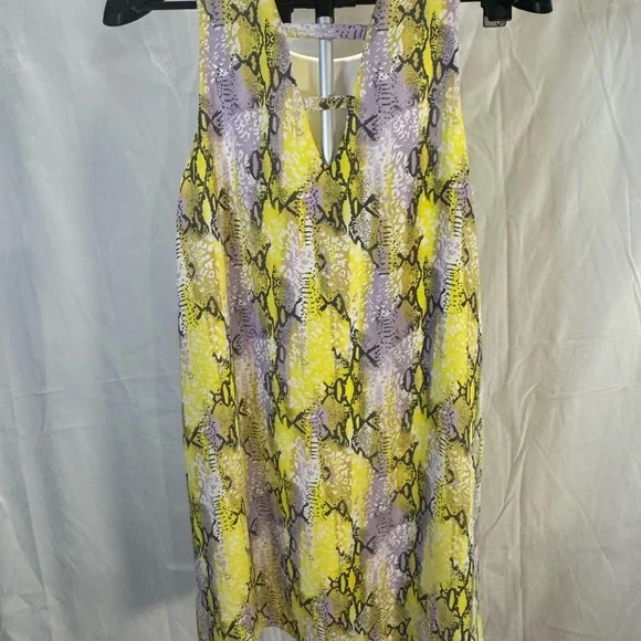 Peach Love California Yellow and Purple Midi Dress - Picture 2 of 4